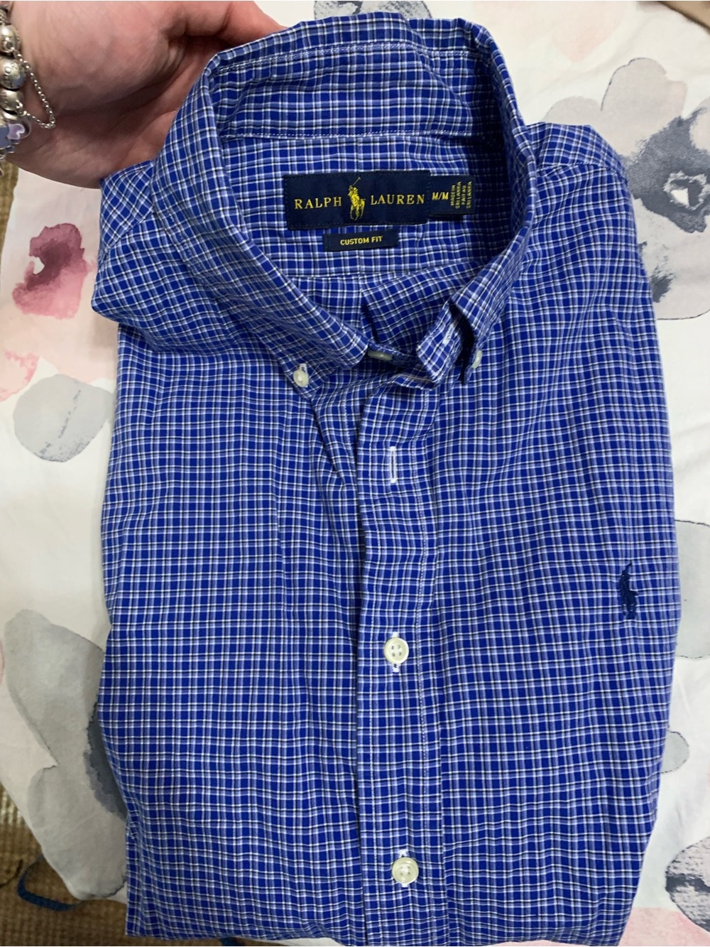 Ralph Lauren Blue Plaid Button-Down Shirt custom fit classic office essentials